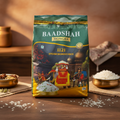 Bag of Baadshah Mongra 1121 Steam Basmati Rice on a white background