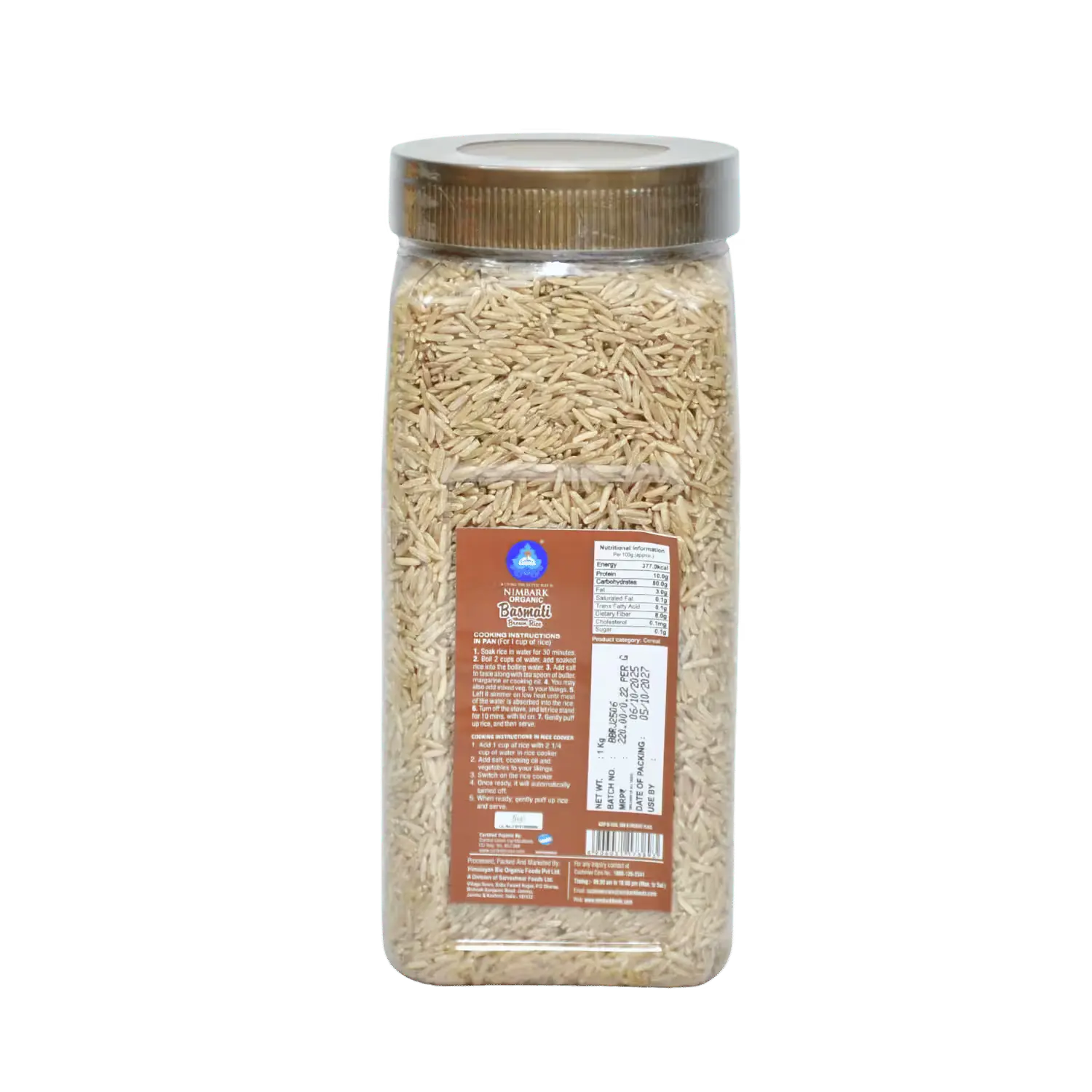 Basmati Brown Rice Nimbark Bottle Basket Deliveries