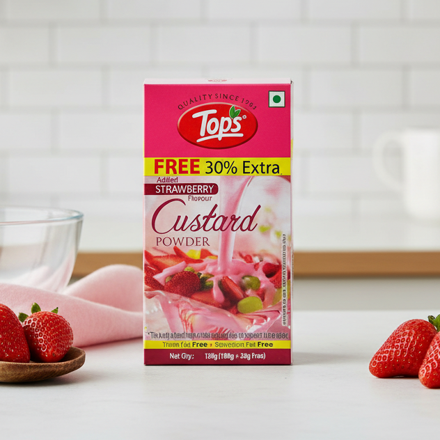 Custard Powder Strawberry Flavour Tops Basket Deliveries