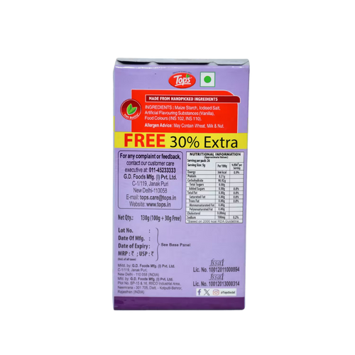 Custard Powder Tops Vanilla Basket Deliveries