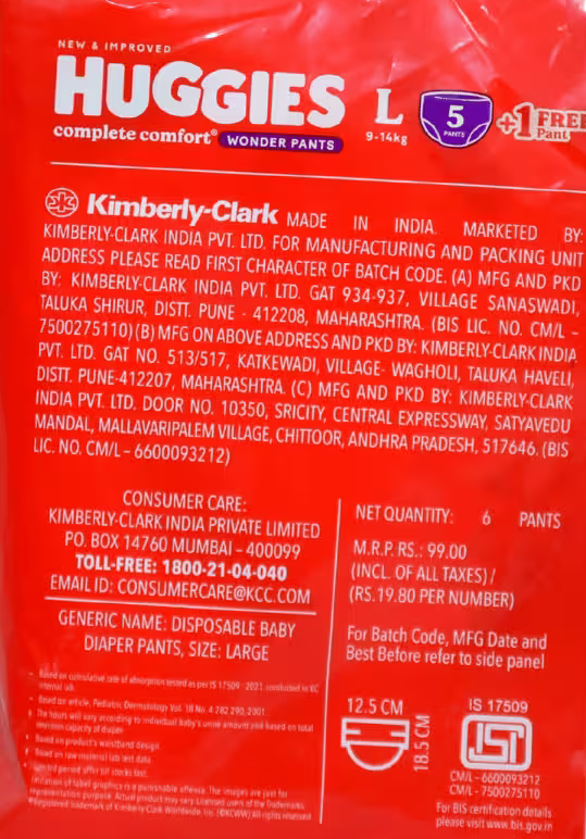 Huggies 5 Pants Large Basket Deliveries