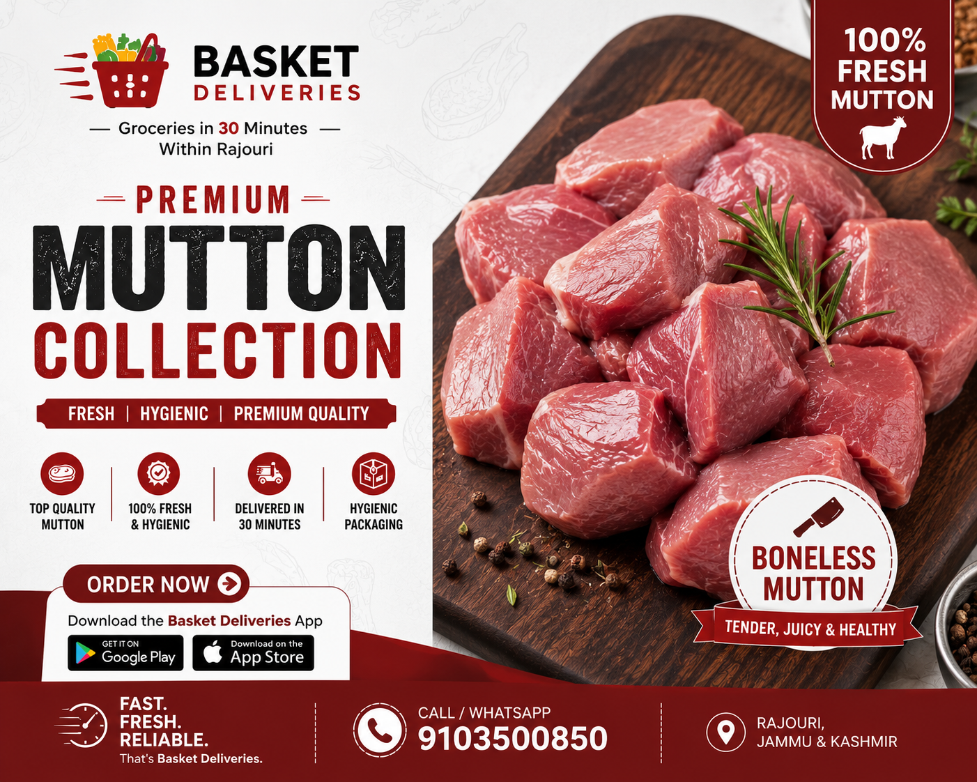 Boneless mutton