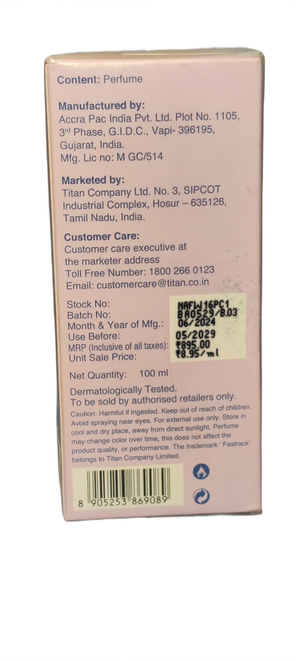 BOLD FASTRACK PERFUME pulse for her Basket Deliveries