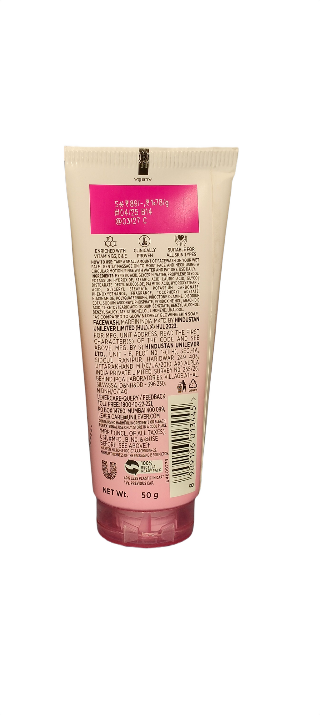 Glow& Lovely BRIGHT GLOW FACE WASH Basket Deliveries