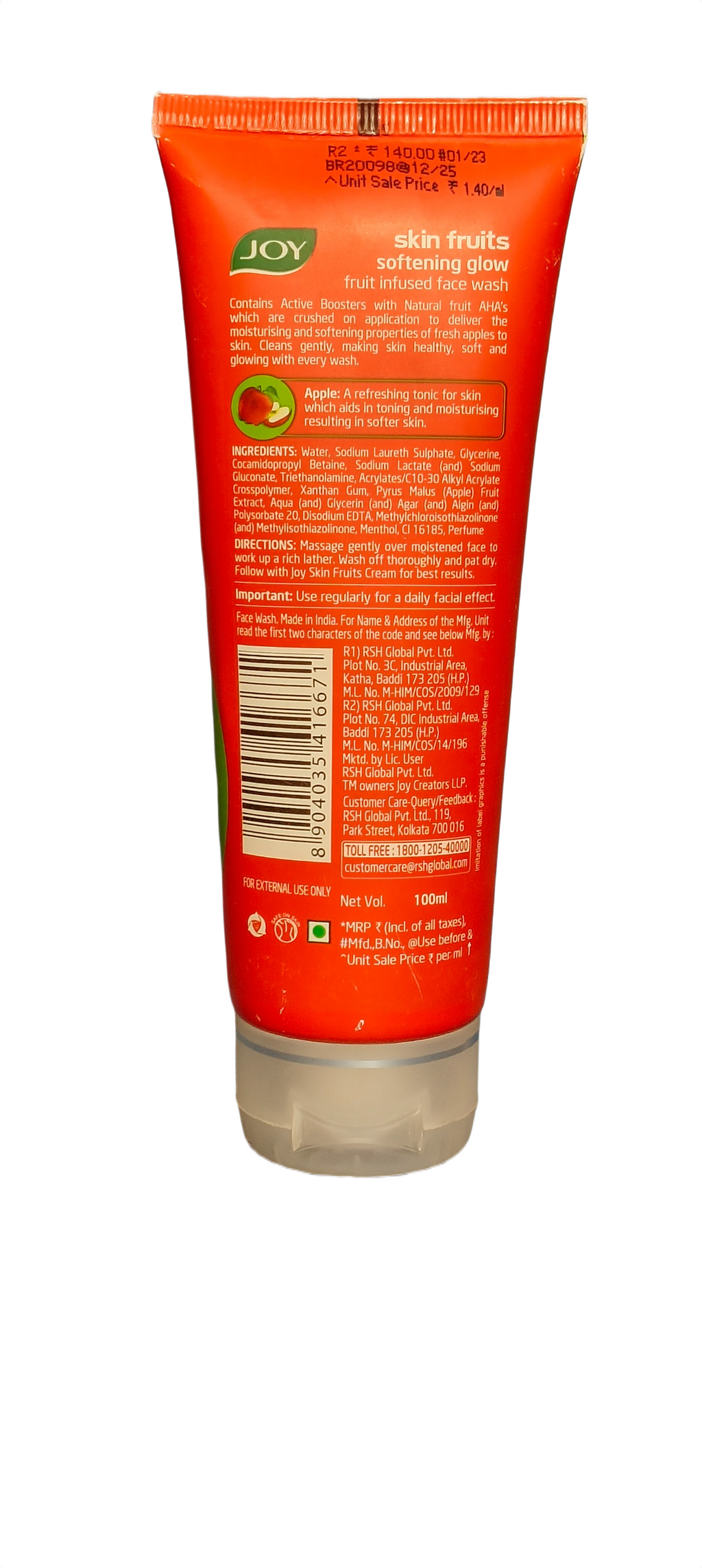 JOY SKIN FRUITS Softening glow FACE WASH Basket Deliveries