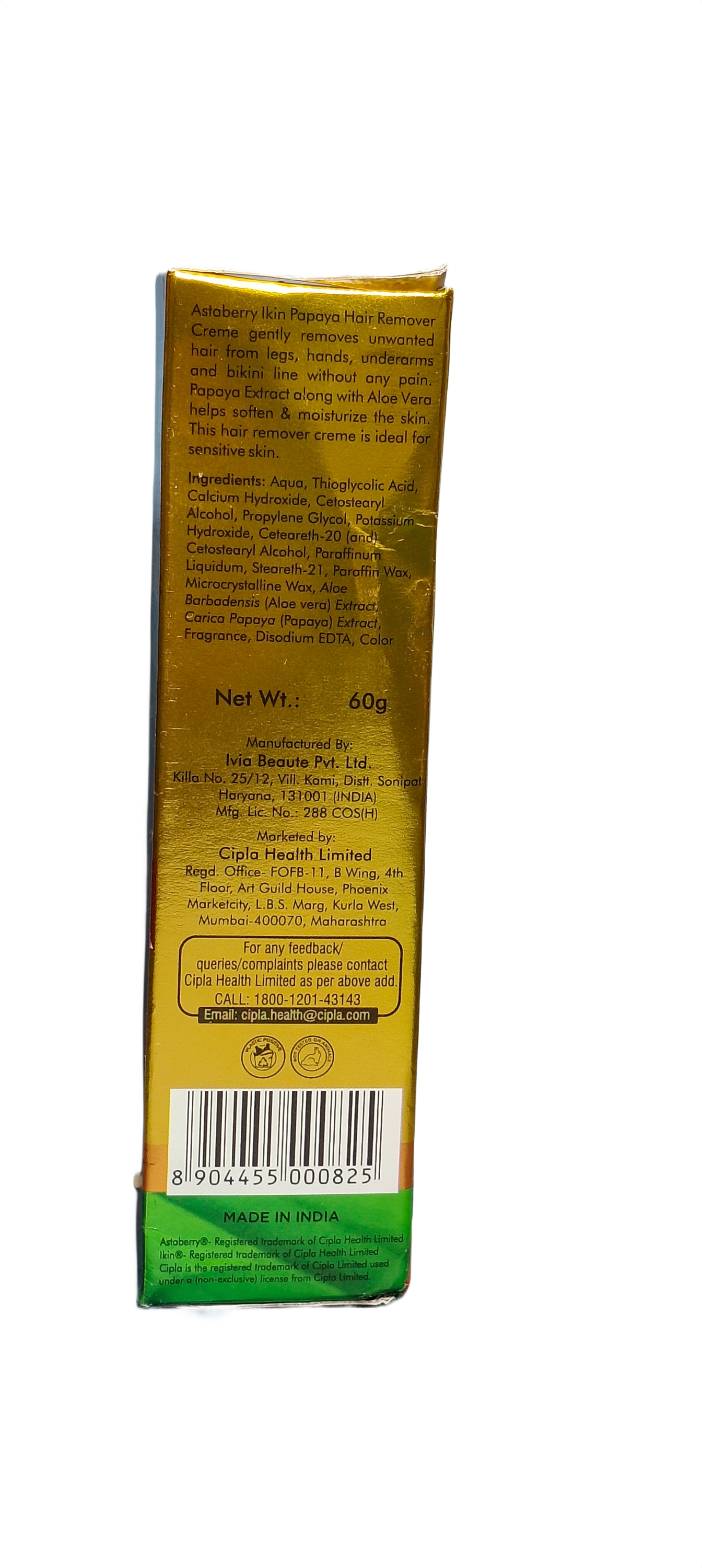 ASTA BERRY IKin PAPAYA  Hair remover cream (CIPLA HEALTH) Basket Deliveries