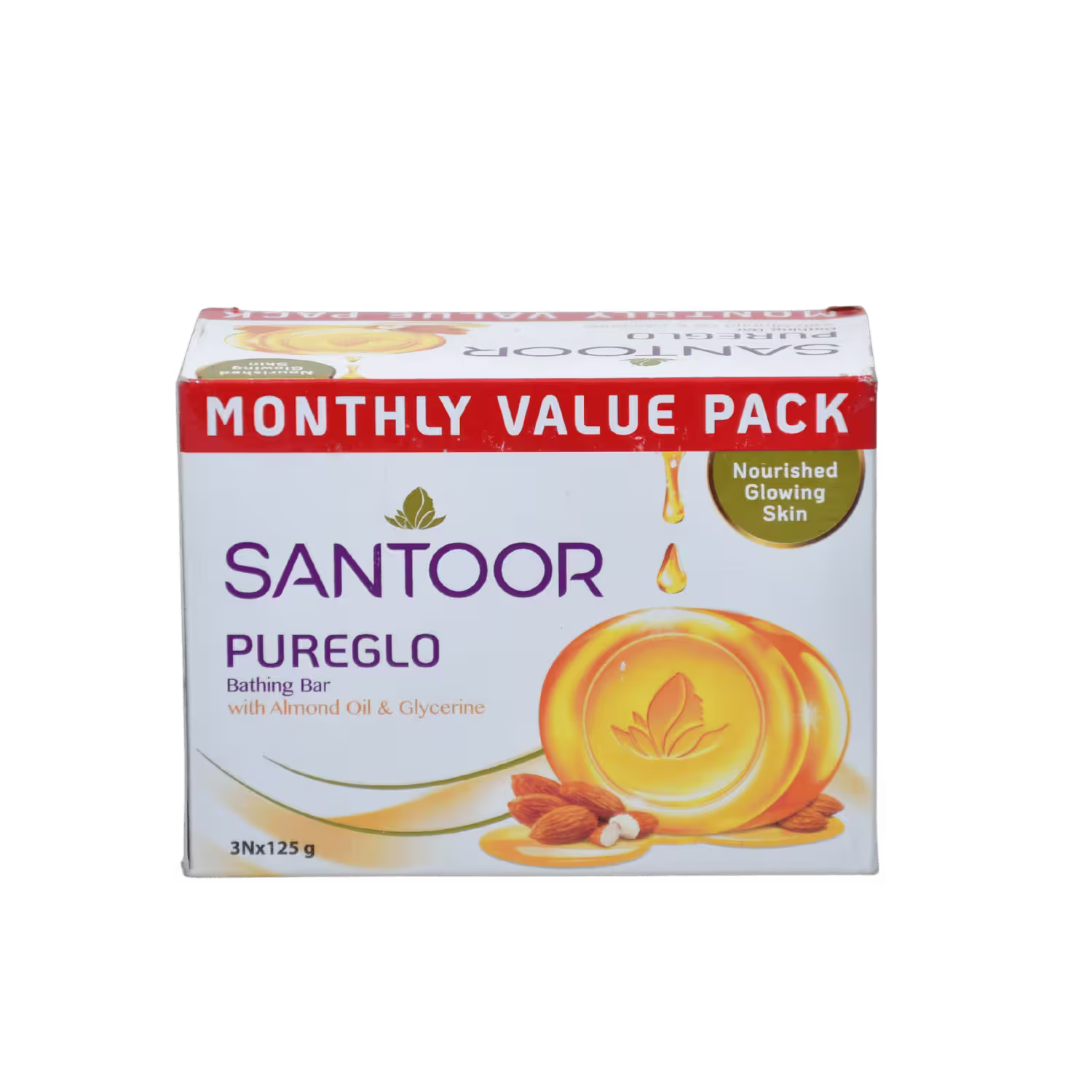 Santoor Pureglo Bathing Bar Almond Oil and Glycerine Basket Deliveries