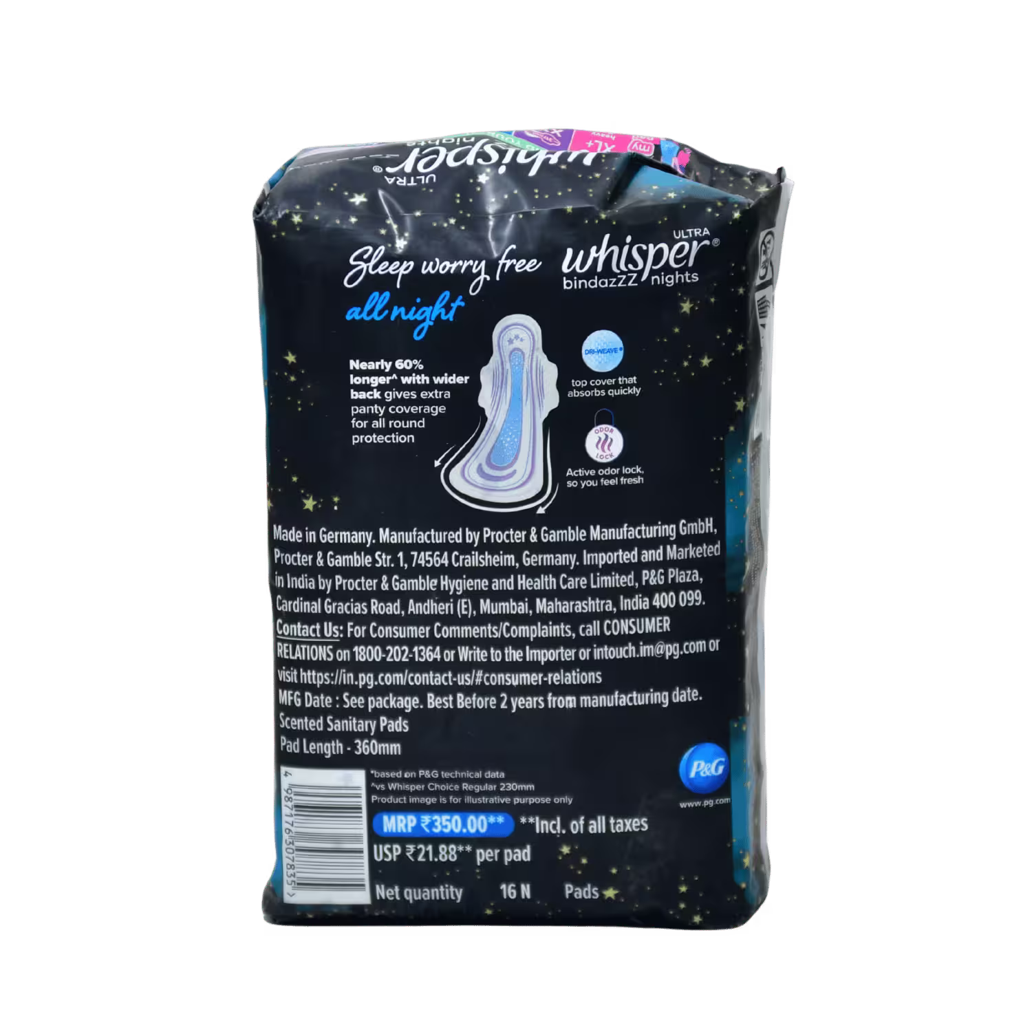 Whisper Bindazz XXL 16 Pads Basket Deliveries