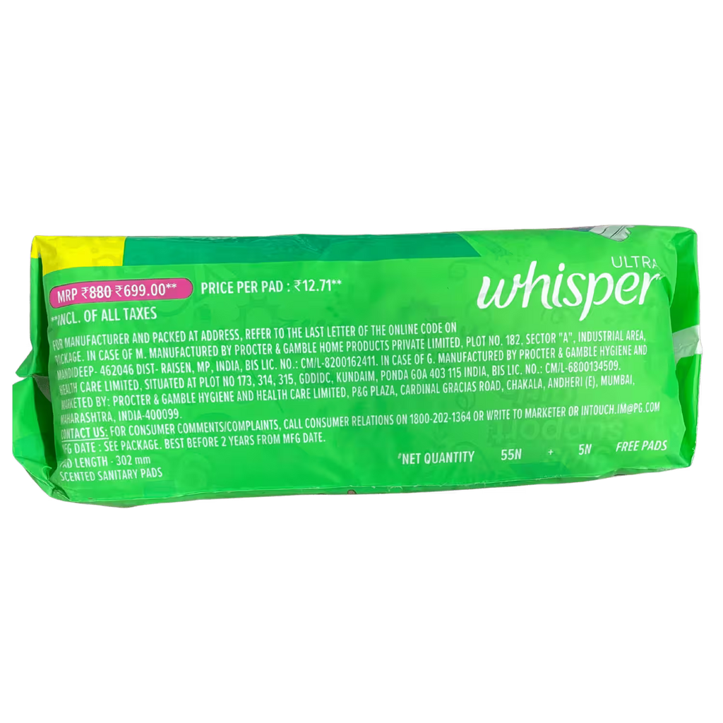 Whisper XL 60 Pads Basket Deliveries