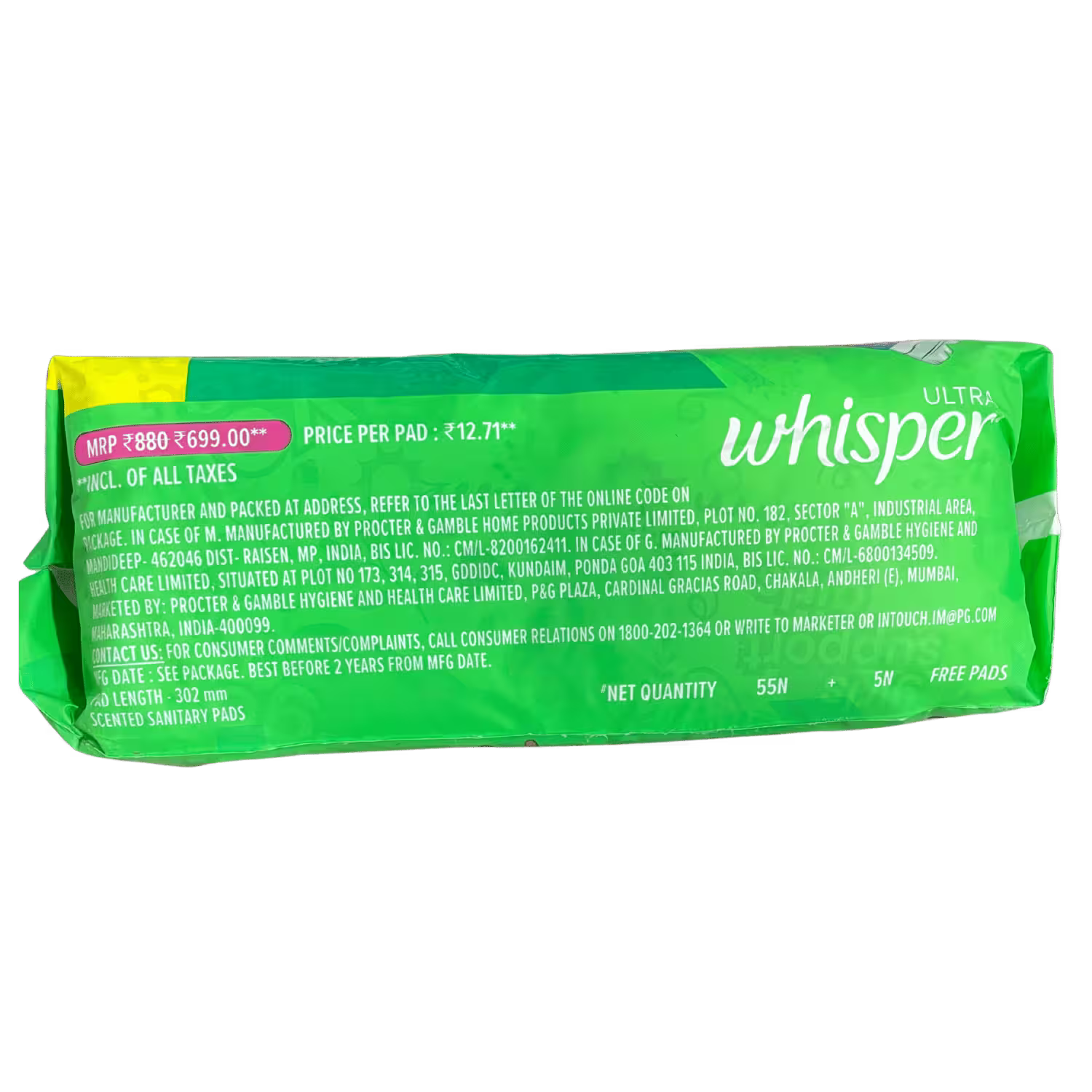 Whisper XL 60 Pads Basket Deliveries